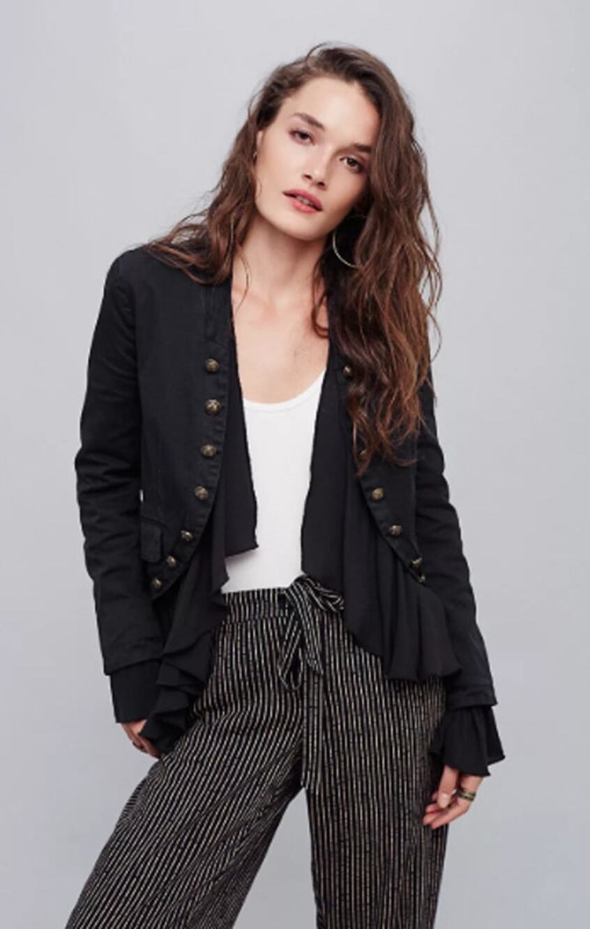 Free People Black Romance Jacket NWT Size S